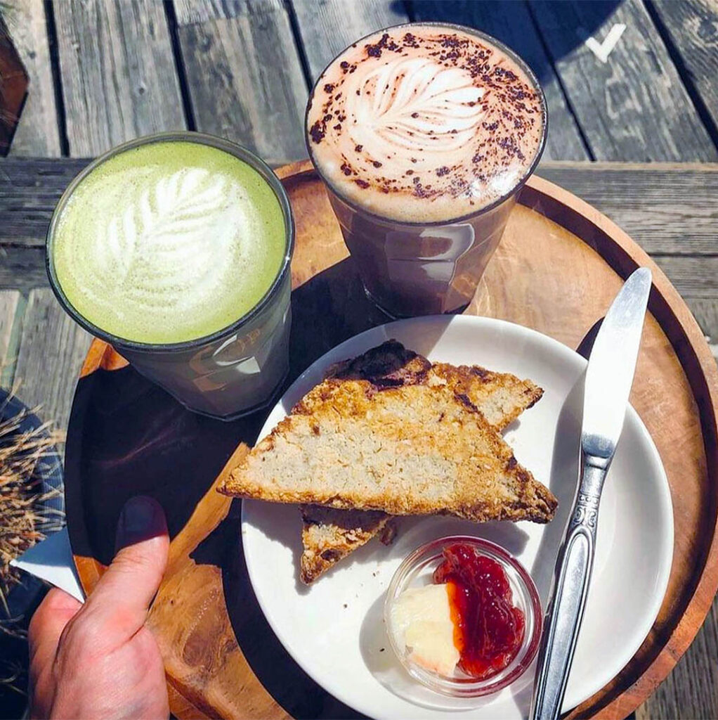 Tell Your Friends drinks & scone